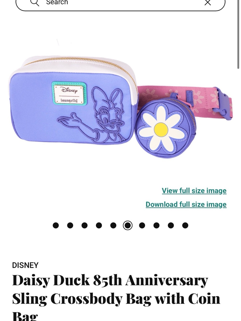 BNWT Loungefly Daisy Duck 85th Anniversary Sling Crossbody and Coin Purse - Picture 2 of 11